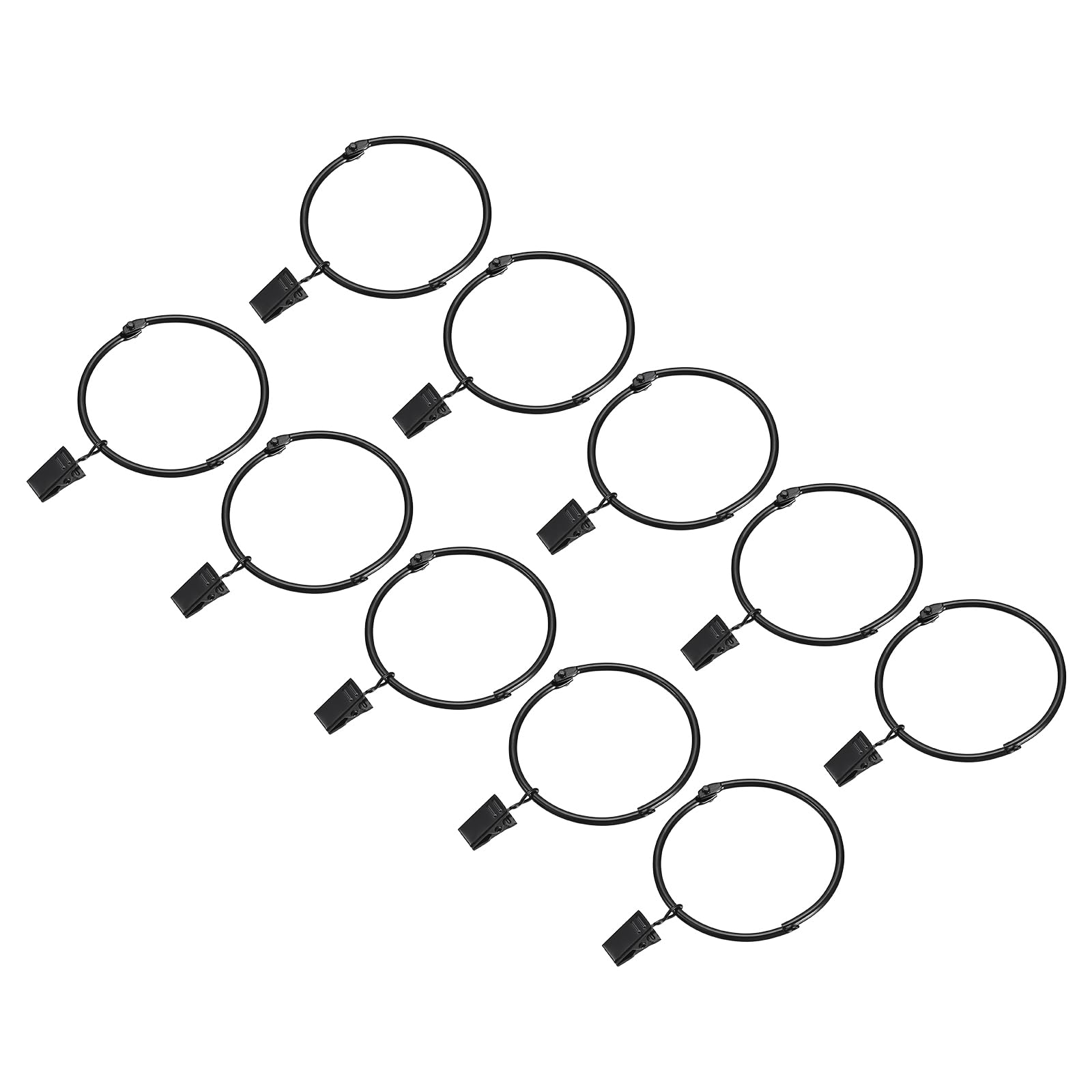 Anillos de cortina con clips para evitar caídas de telas y atascos en la barra