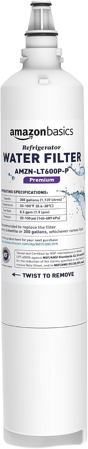 Amazon Basics Replacement LG LT600P Refrigerator Water Filter Cartridge - Premium Filtration