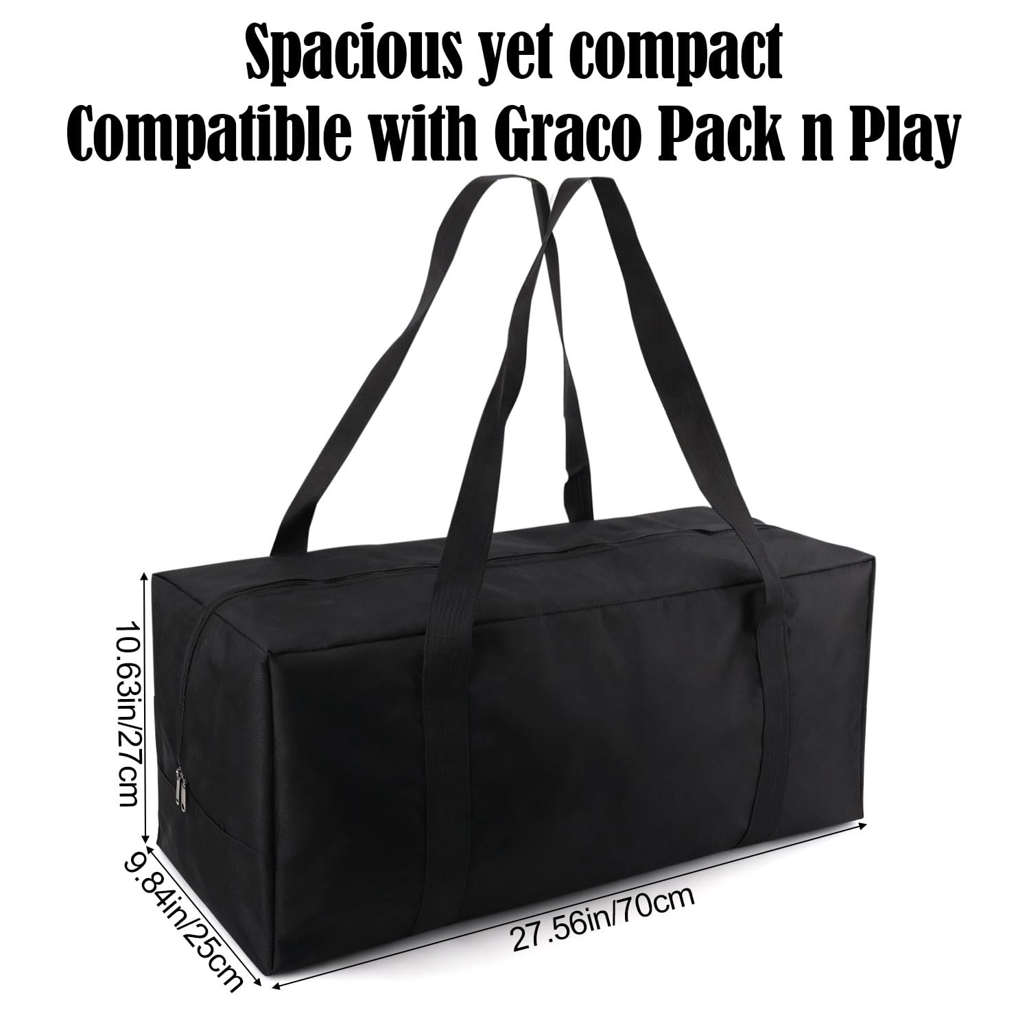 Goktvai Carry Bag for Graco Pack n Play Oxford Cloth Foldable Duffle Bag with Zipper and Handle for Travel and Storage Accessories - Image 2