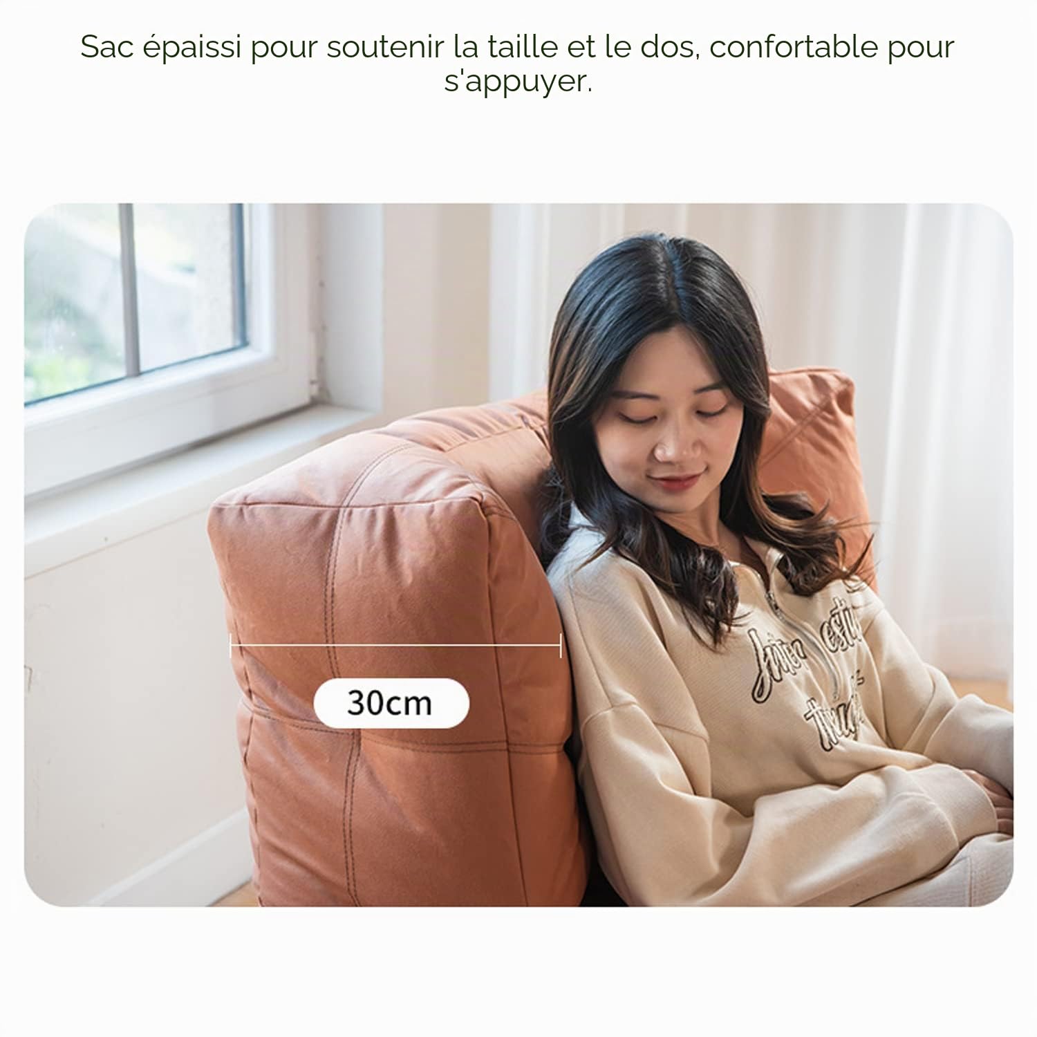 Fauteuil de Sol rembourré Facile Bean Bag Chair (sans Rembourrage) siège Adulte Chaise de Sol Chaise de Support de Dossier Bleu