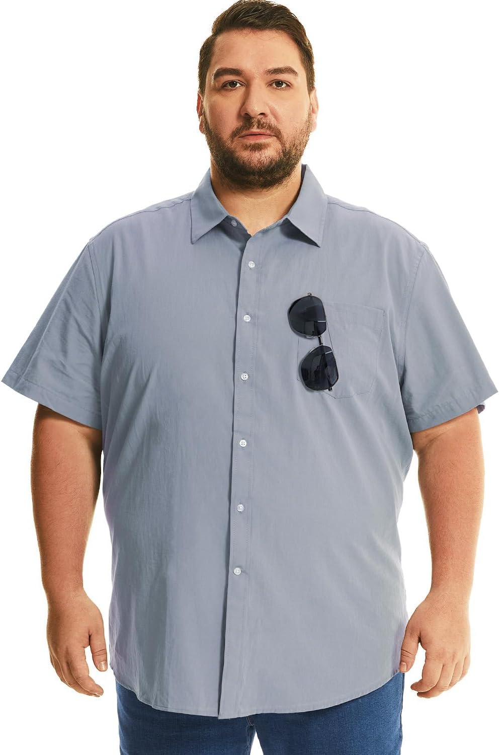 HOdo Big and Tall Mens Cotton Button Down Shirt 2XL-7XL