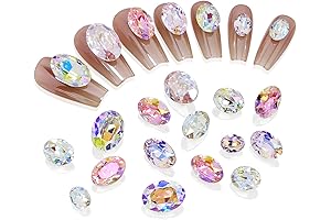 Dongzhou Crystal: 48Pcs Crystal Nail Rhinestones for Sparkling DIY Nail Designs