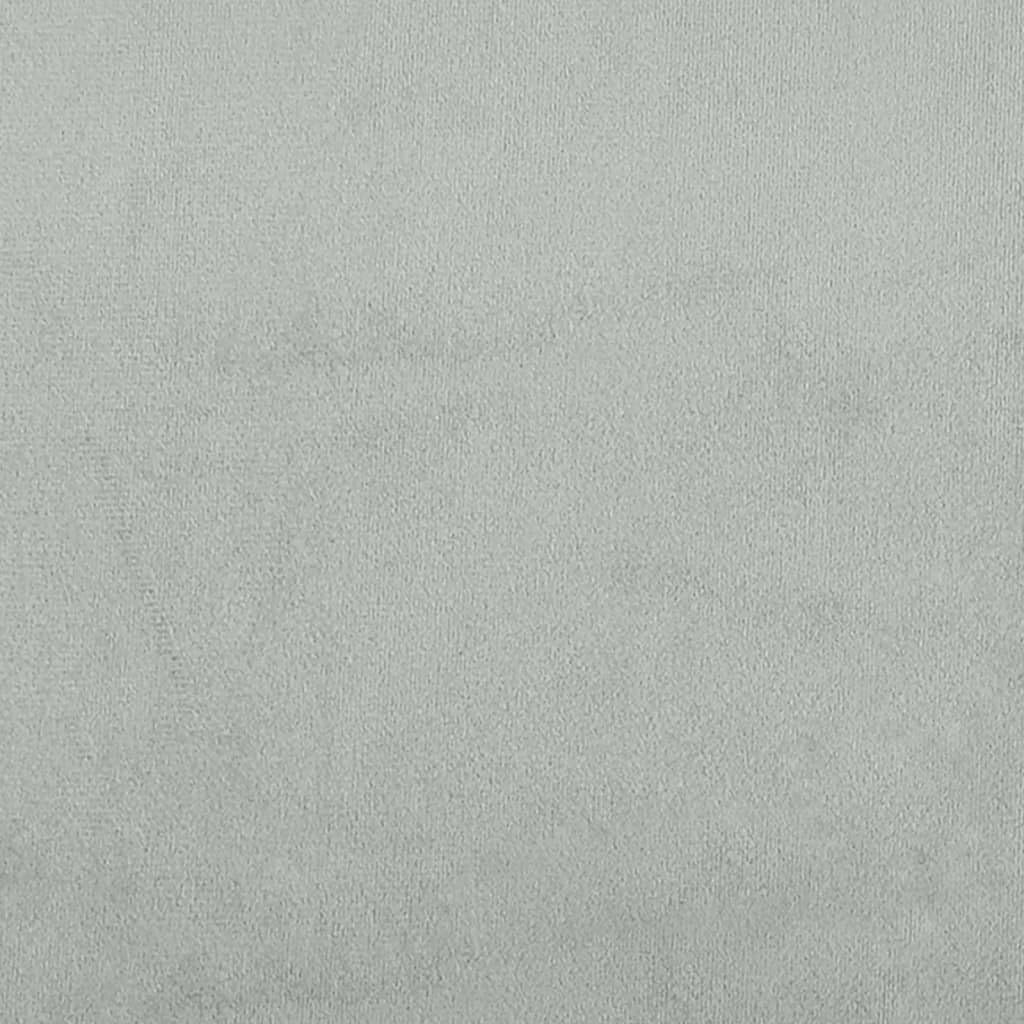 vidaXL Sofá de 3 plazas con Taburete de Terciopelo Gris Claro 180 cm