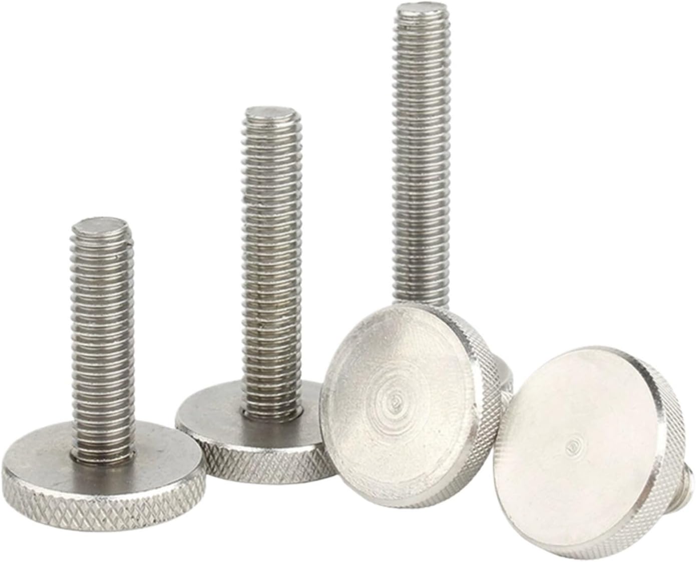 HErtL High Strength Screws,M2 M2.5 M3 M4 M5 M6 M8 M10 GB835 304 Stainless Steel Knurl Flat Head Hand Tighten Screw Curtain Wall Glass Thumb Screws Bolts(45mm,M10-1pcs)