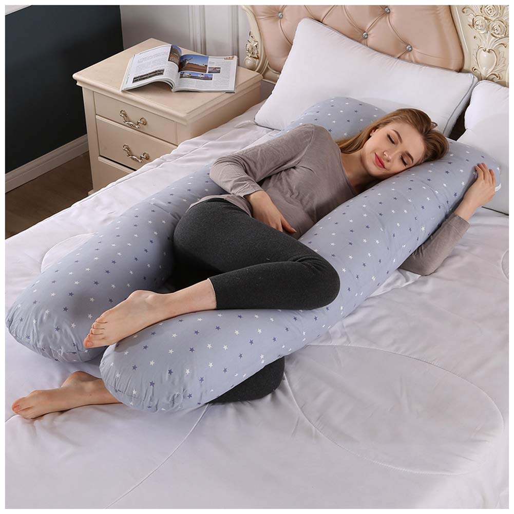 Cuscino a Forma di U Morbido Corpo Completo Cuscino per Gravidanza Allattamento Cuscino Maternità Ergonomico Comfort Cuscino Regolabile,130x70cm,Come immagine2