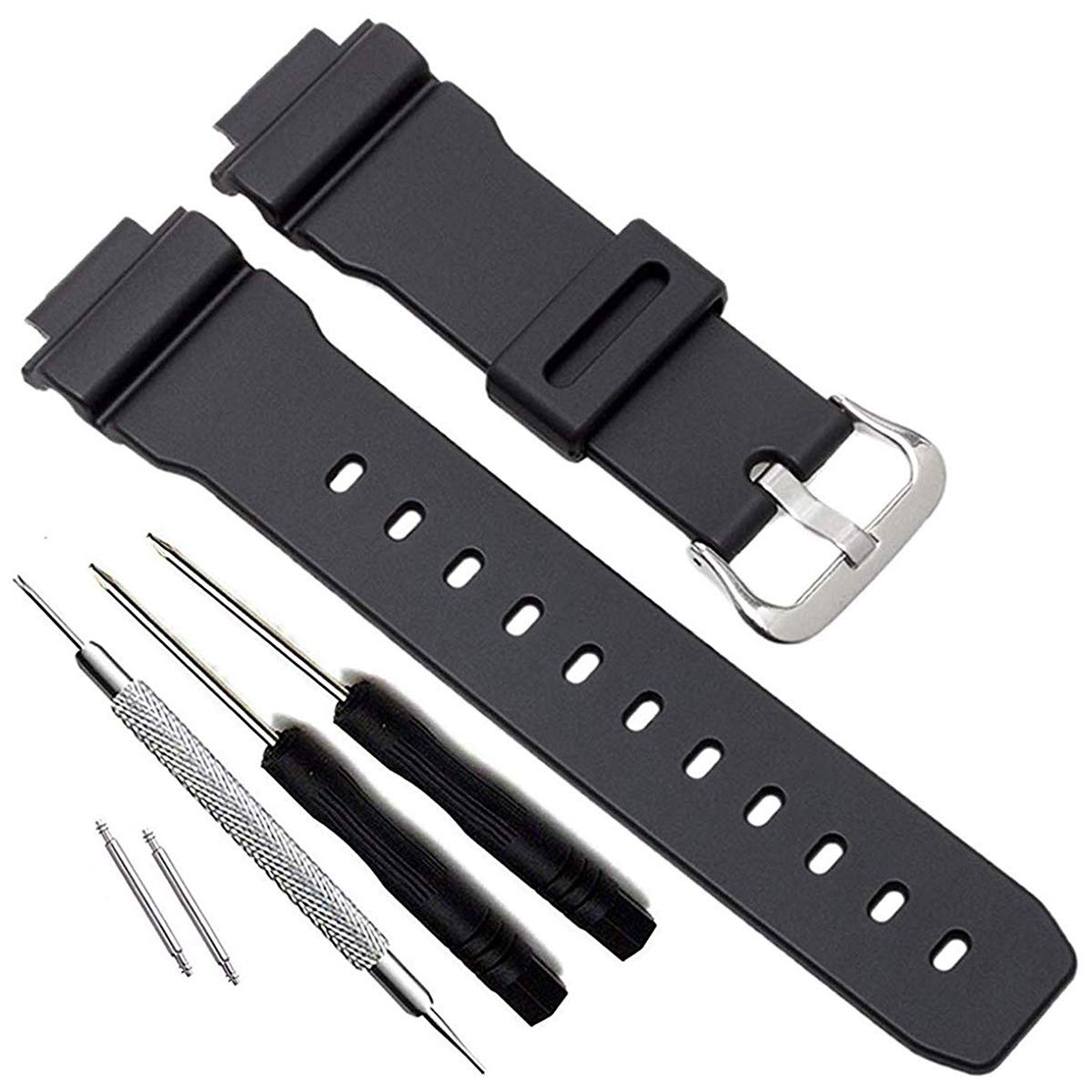 MyTimeNatural Poly Urethane Replacement Watch Band Strap for Casio Mens G-Shock DW-5900 DW-6100 DW-6695 DW-6900 G-6900 GW-M5610 DW-5600E GW-6900