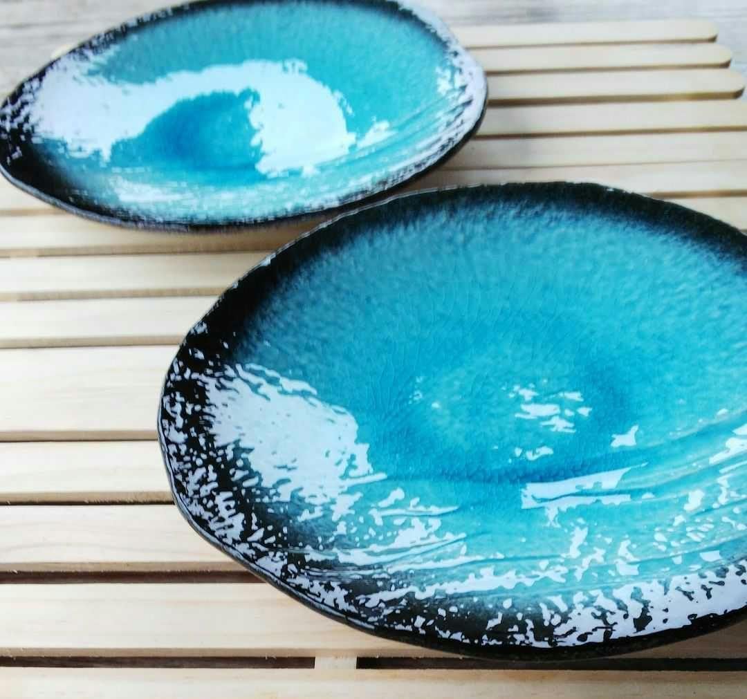 信楽焼 土耳古青 大皿 飾皿 信楽焼 土耳古青 大皿 飾皿 信楽焼 土耳古青 大皿 飾皿