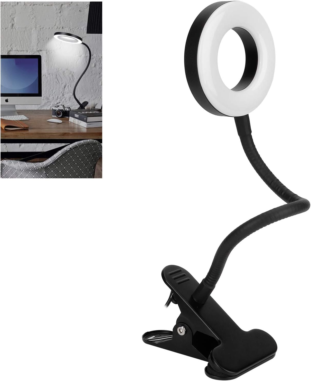 Clip Fill Light, Single Headed Round Fill Light, Adjustable for Reading Books Face Care, Makeup Painting, Fine Processing Sewing, Knitting//1752