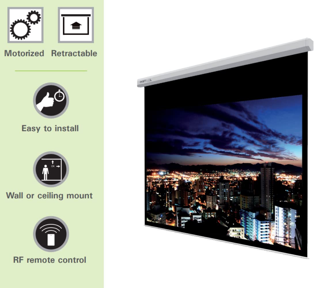 INSTAAL Schermo Proiettore Motorizzato con Bordi | 280x158cm 127" 16:9 | Telo Proiezione Bianco con Retro Nero Elettrico 3 Metri - Videoproiezione 3mt 3D 4K | 100% Professionale di Qualità Superiore