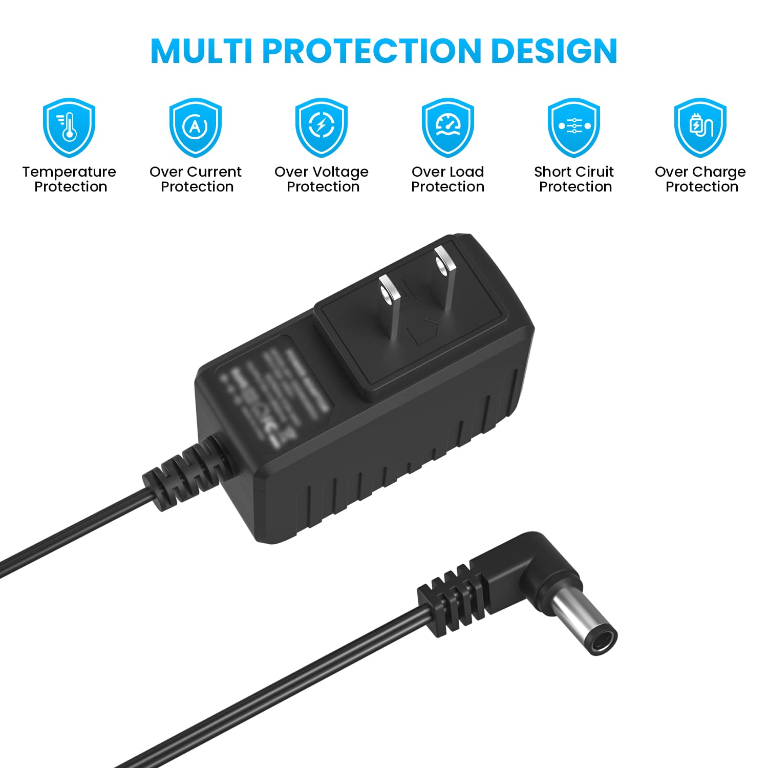 9 V Adapter für Bosseffektpedal, Verzerrung, Casio-Tastaturen, 9 V, 850 mA Netzteil für Gitarrenpedale, DC 9 V D'Addario PW-CT-9 V