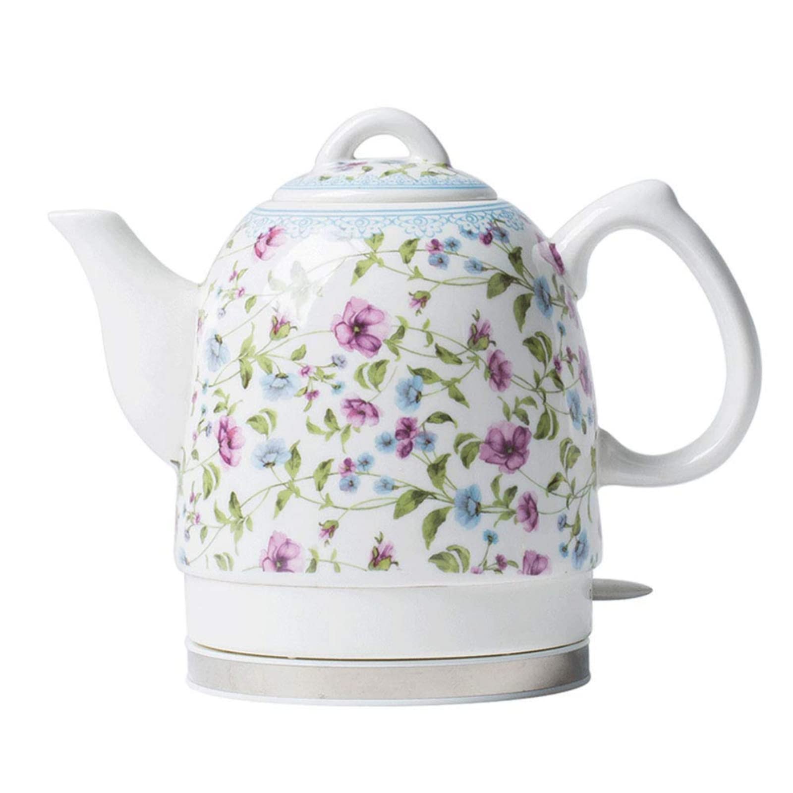 MYUYEE Soup Pot Electric Ceramic Cordless Kettle Teapot-Retro 1.5L Jug, 1350W Water Fast For Tea, Coffee, Soup, Oatmeal-Removable Base, Boil Dry Protection