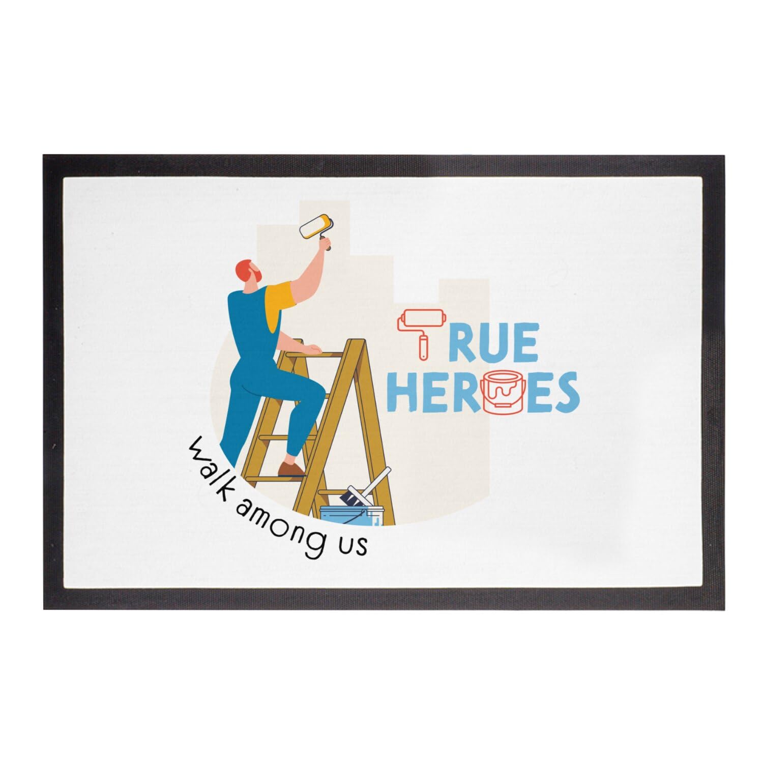 Paillasson Blanc True Heroes tapis entrée 75x50cm House Painter