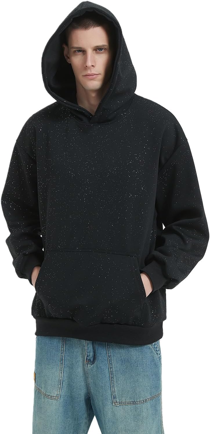 GURUNVANI Glitter Hooded Sweatshirt Unisex Sparkle Pullover Hoodies Mens Club Party Wear - Image 5