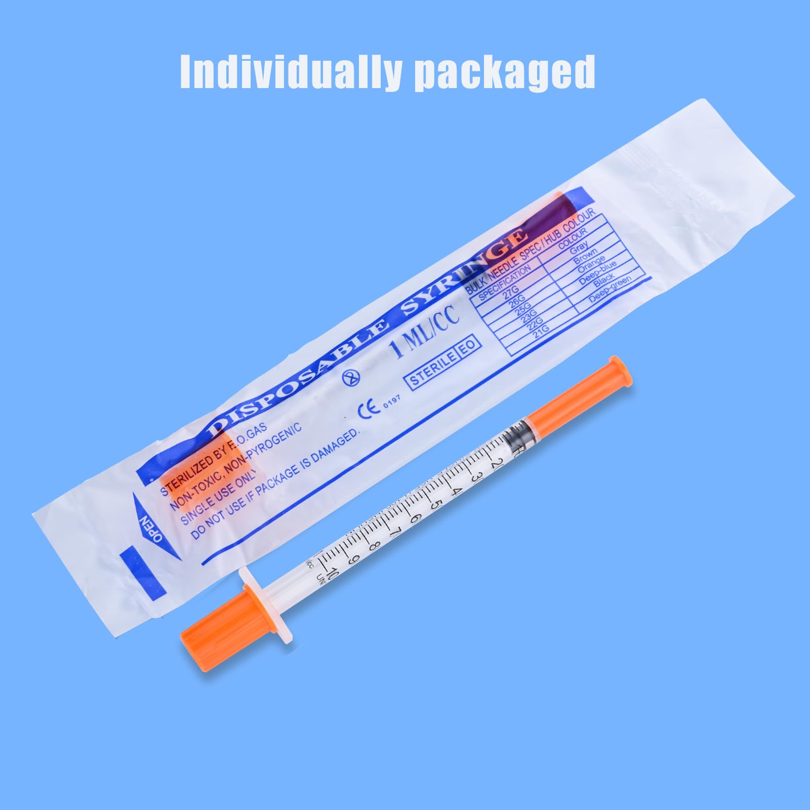 100 Stück Transfer Werkzeug mit Skala, 1ml Kunststoff Mehrzweck-Messgeräte (30g 13mm), Einzeln Verpackt, für die Flüssigkeitstrennung,Laborzubehör (100)