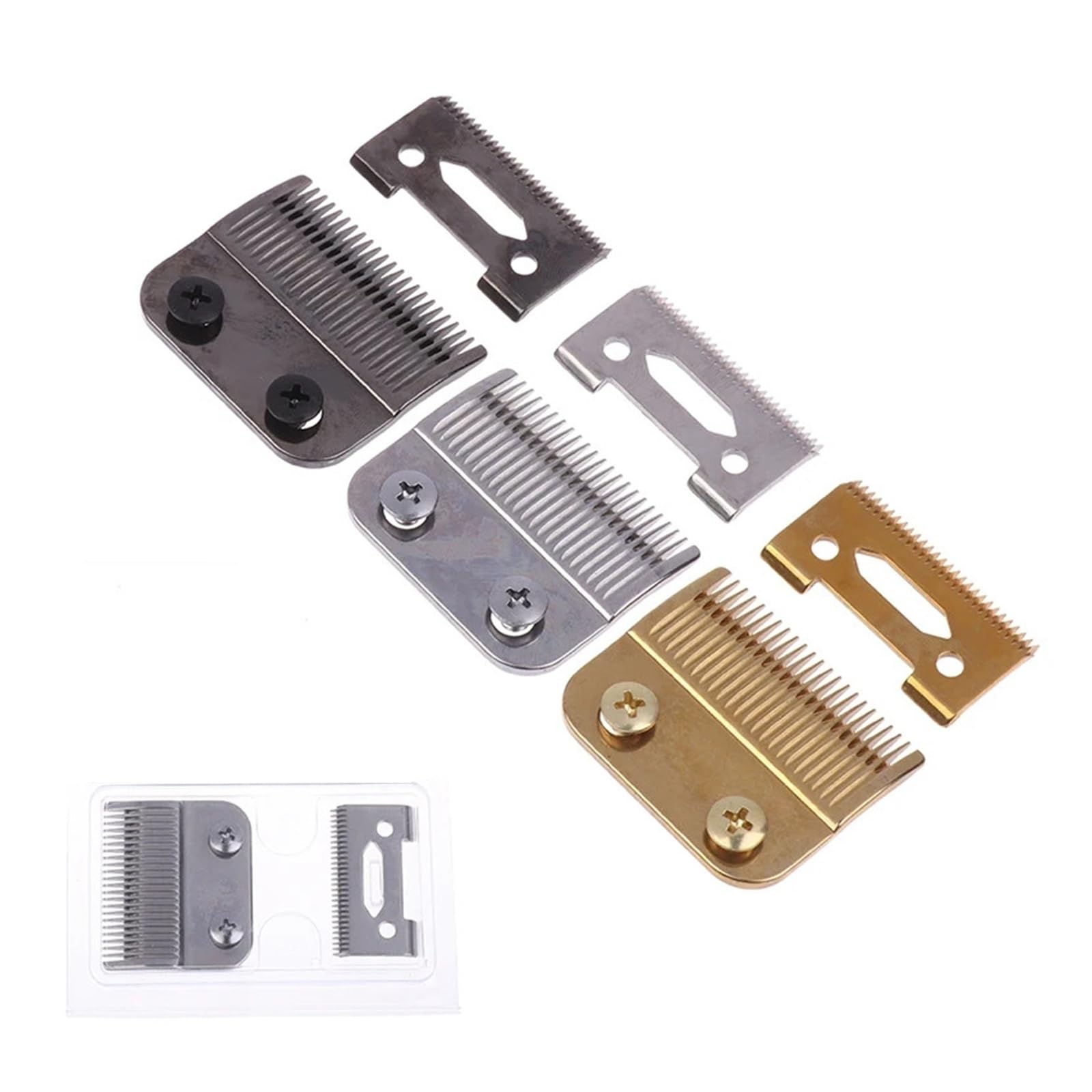 1 Set Ersatzklinge mit 2 Löchern, kompatibel mit schnurlosen Magic Clip 808 Haarschneidemaschinen (Schwarz, 1 Set)