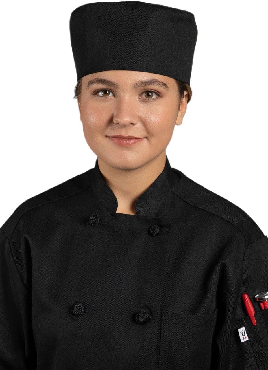 Chef Hats, Scull Cap, Beanie & Neckerchief Beanie w/Hook/Loop Closure/Black/One Size