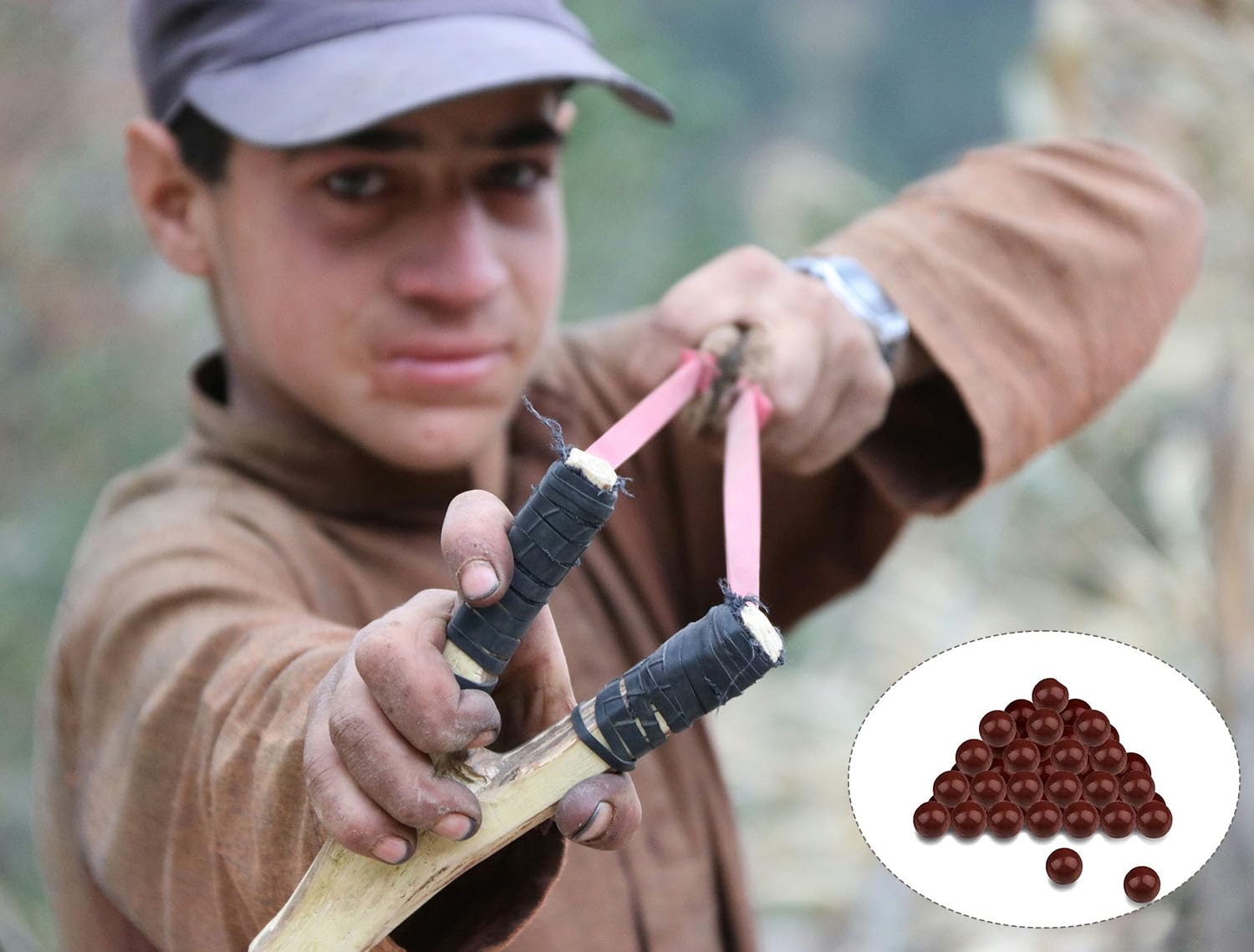 Sfera di argilla dura, 500 g, 9 mm, fionda, per esercizi di centrifuga, adatta per la maggior parte delle fionde