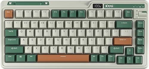 KZZI Teclado mecánico K75 PRO RGB 75% de junta inalámbrica, triple modo BT 5.02.4GUSB-C 82 teclas teclado para juegos intercambiable en caliente con