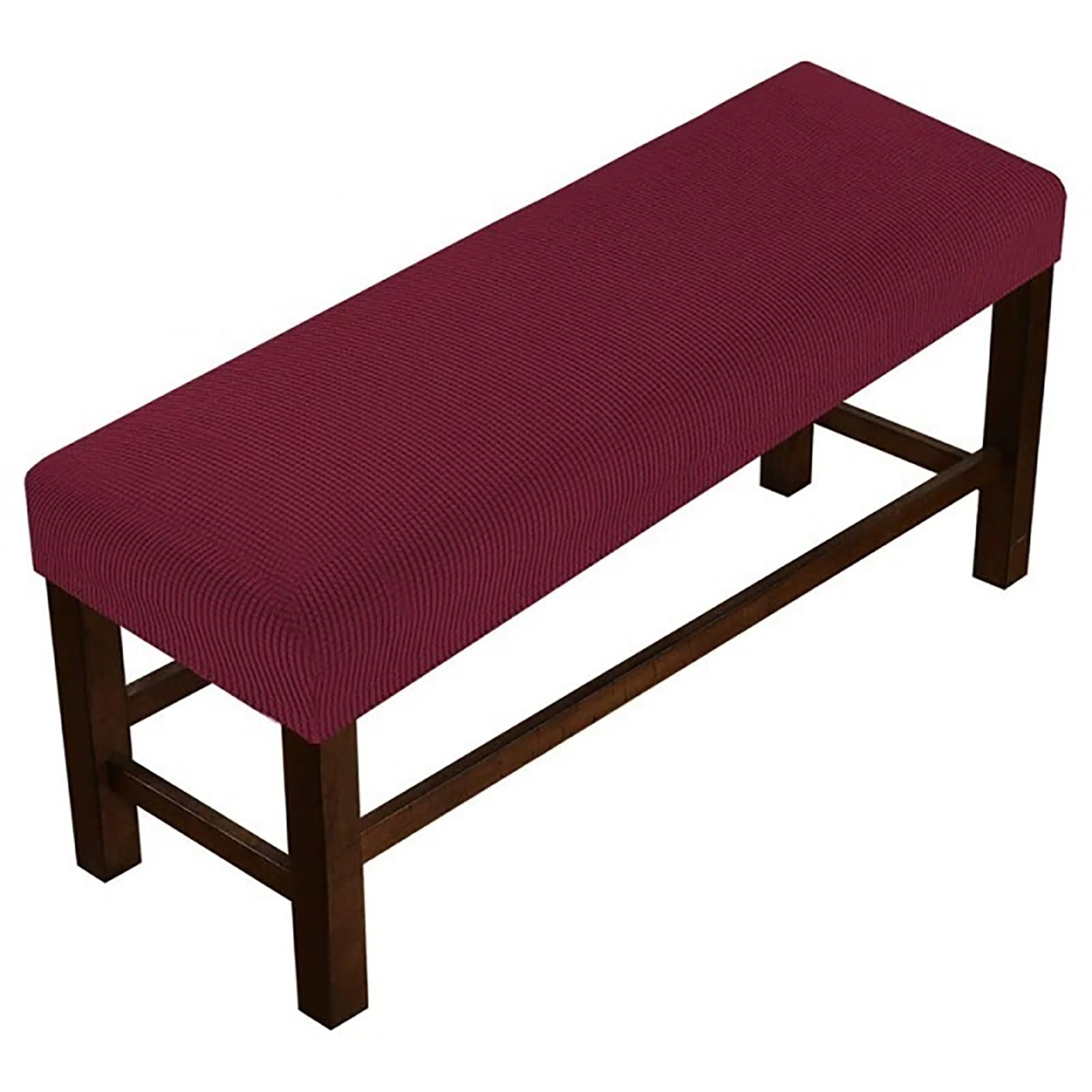 MSNCS Stretch Dining Bench Cover, Removable Bench Slipcover Washable Bench Seat Protector Rectangle Bench Cover for Dining Room, Living Room, Bedroom, Kitchen(Wine red,160-180cm)