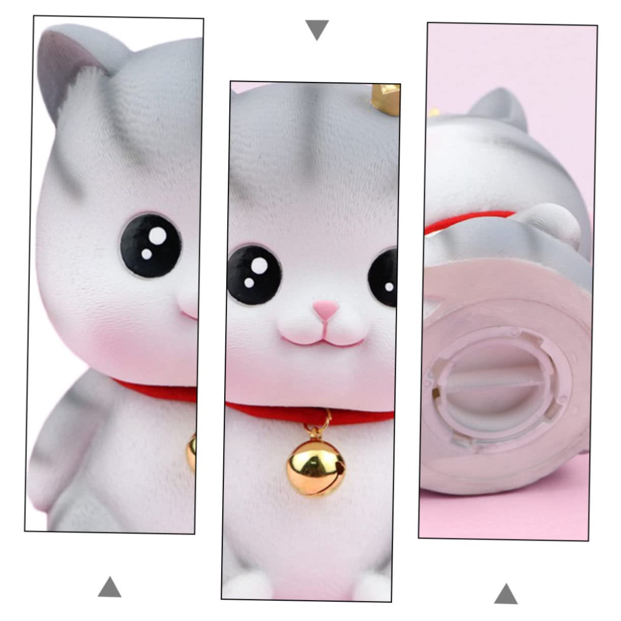 Hohopeti Tirelire Chat en Vinyle, Pot à Argenté pour Chatons, Motif Dessin Animé, pour Fille, Rangement de Monnaie, Décoration de Bureau Couleur Aléatoire