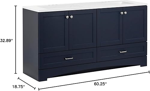 Miniatura 7 de Spring Mill Cabinets Emlyn - Tocador de baño con fregadero color azul profundo