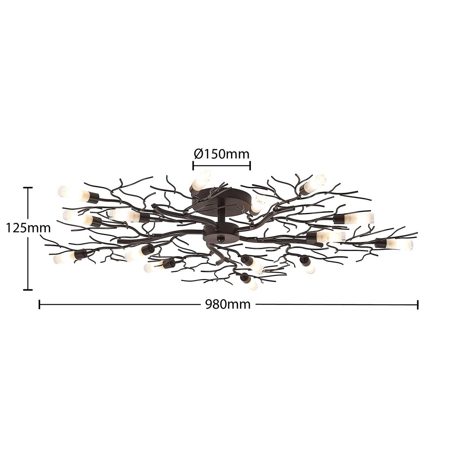 Lindby lámpara de techo en marrón oscuro, plafón | lámpara de salón, g9, 15 bombillas, moderno para sala de estar, salón, dormitorio, comedor