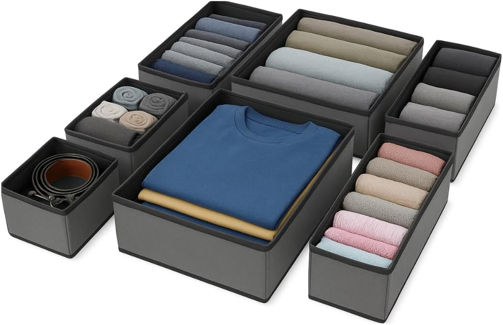 Heavy Duty Shelf Divider Drawer Organizer -Multi-Porpose Storage for Clothes, Accessories, Bells & Sockseavy