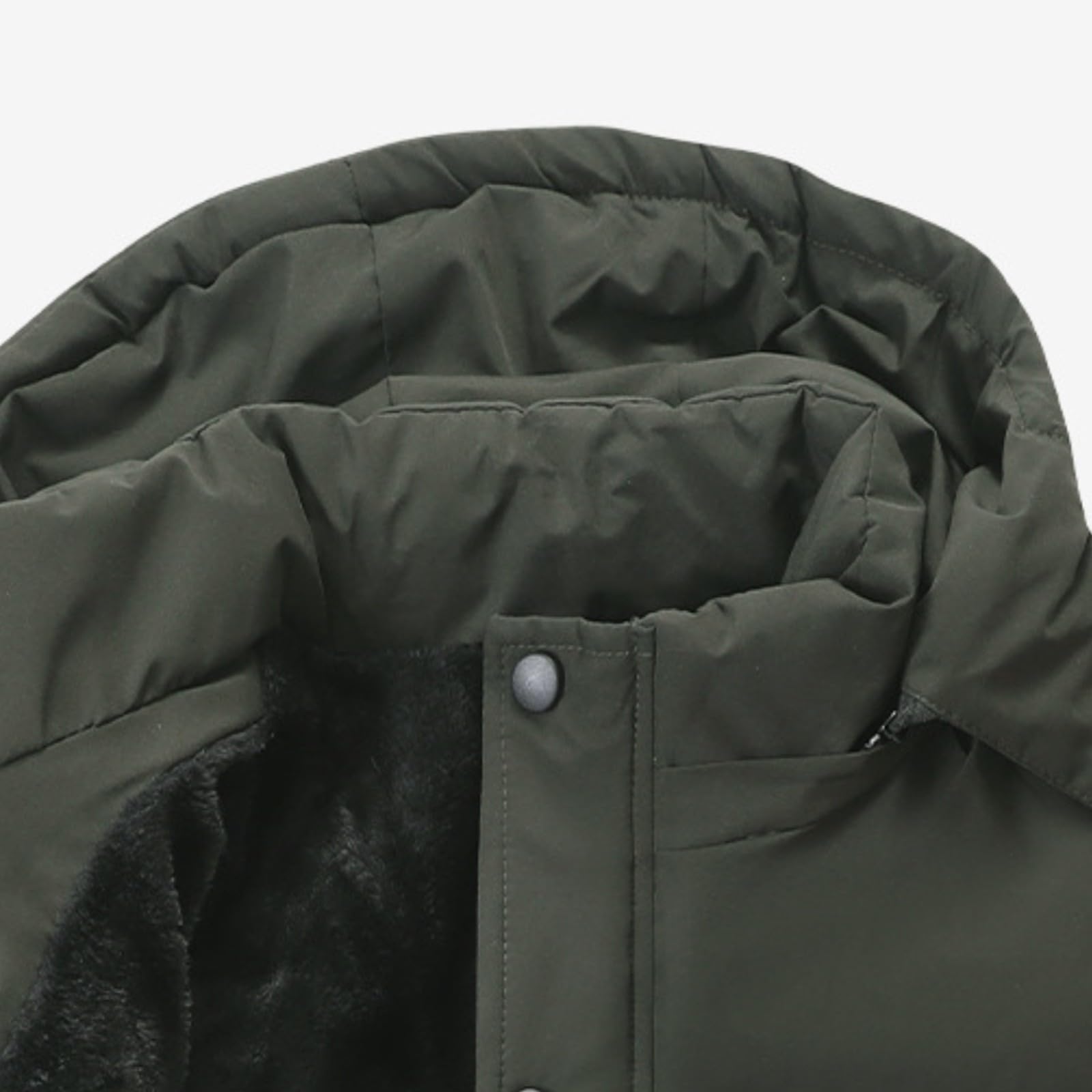 Piumino lungo da uomo con cappuccio imbottito invernale caldo giacche con tasche multiple antivento impermeabile full zip up parka leggero a maniche lunghe giacche da trekking all'aperto