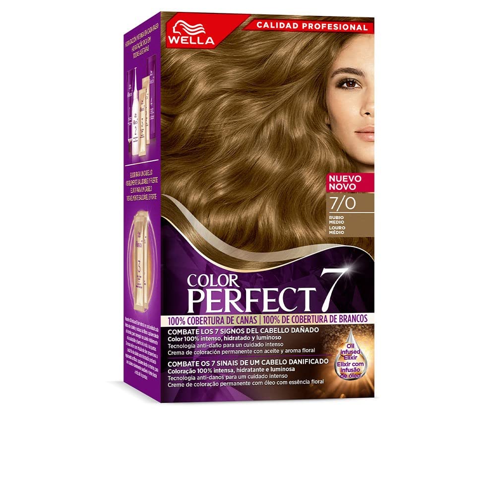 Wella Color Perfect - Tinte de Coloración Permanente para un Cabello Hidratado y Luminoso - Tono Rubio Medio