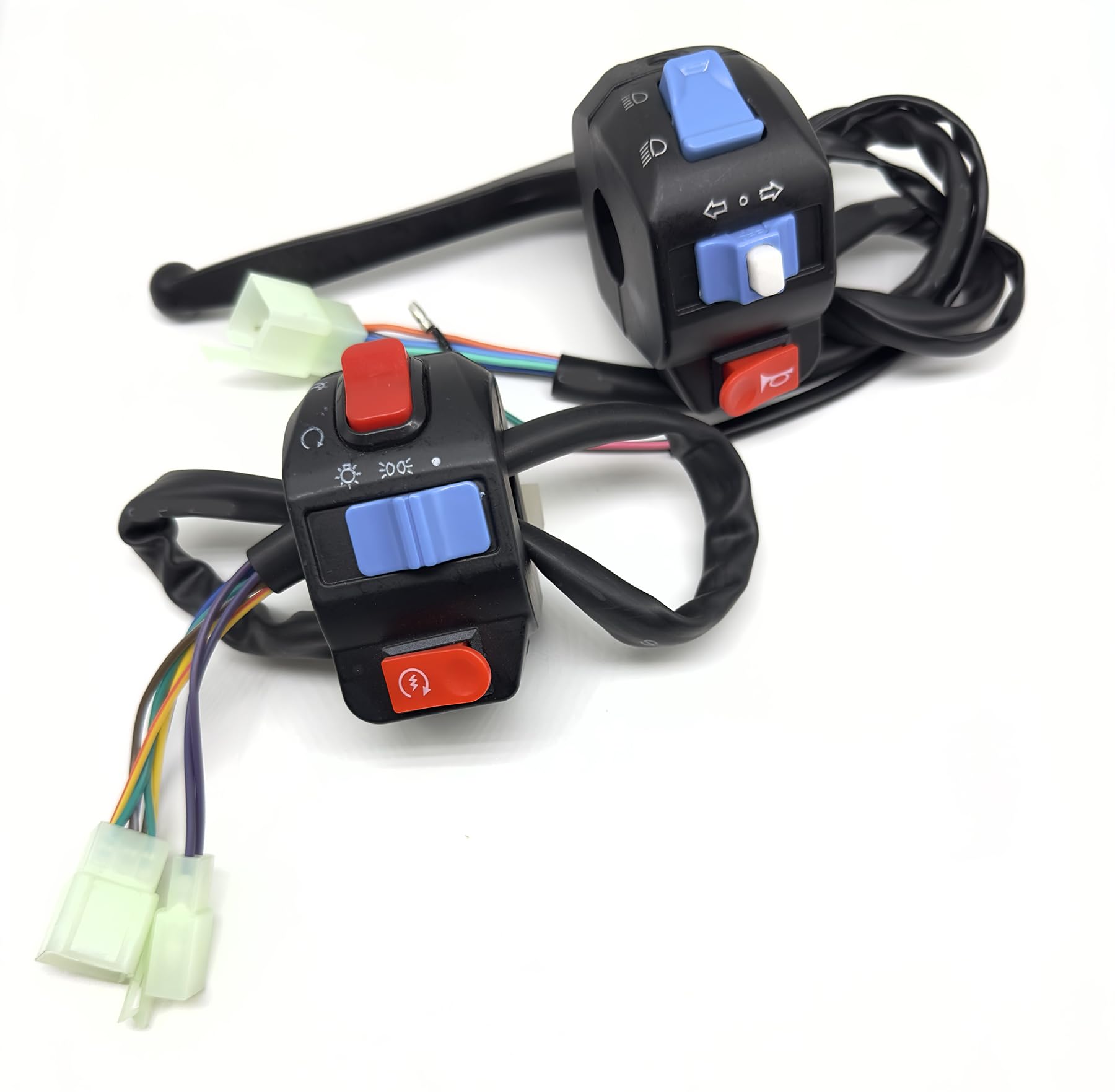 Chinese Scooter Waterproof Aluminum Right Side Handle Disc Brake Switch + Left Drum Brake Swith Control Assembly Set with Ignition Cutoff Function for