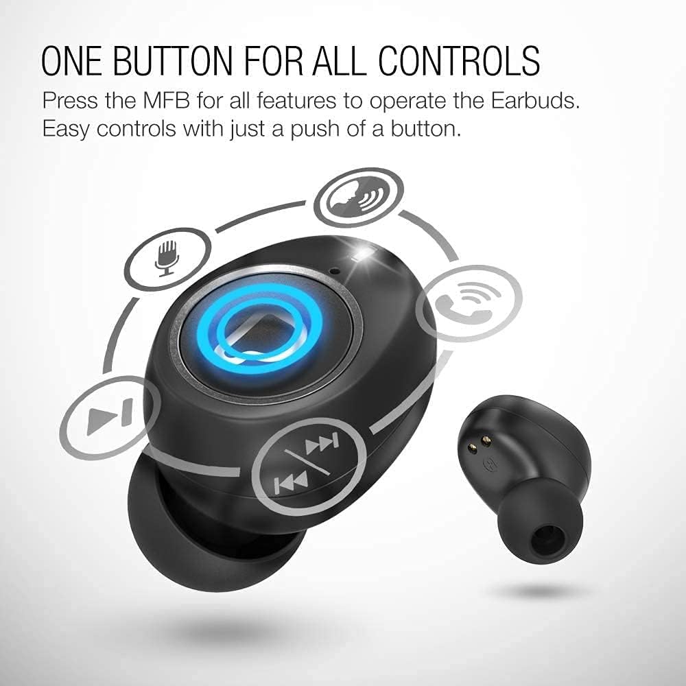 Purity True Wireless Earbuds with Immersive Sound, Bluetooth 5.0 Earphones in-Ear with Charging Case Easy-Pairing Stereo Calls/Built-in Microphones/IPX5 Sweatproof/Pumping Bass for Sports,Workout,Gym