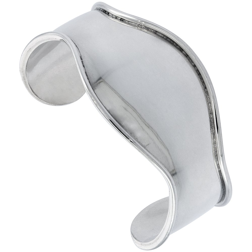 バングル Silver925 Bulky Concave Bone Wide Bracelet / Bangle / Cuff Silver925 Bulky Concave Bone Wide Bracelet / Bangle / Cuff