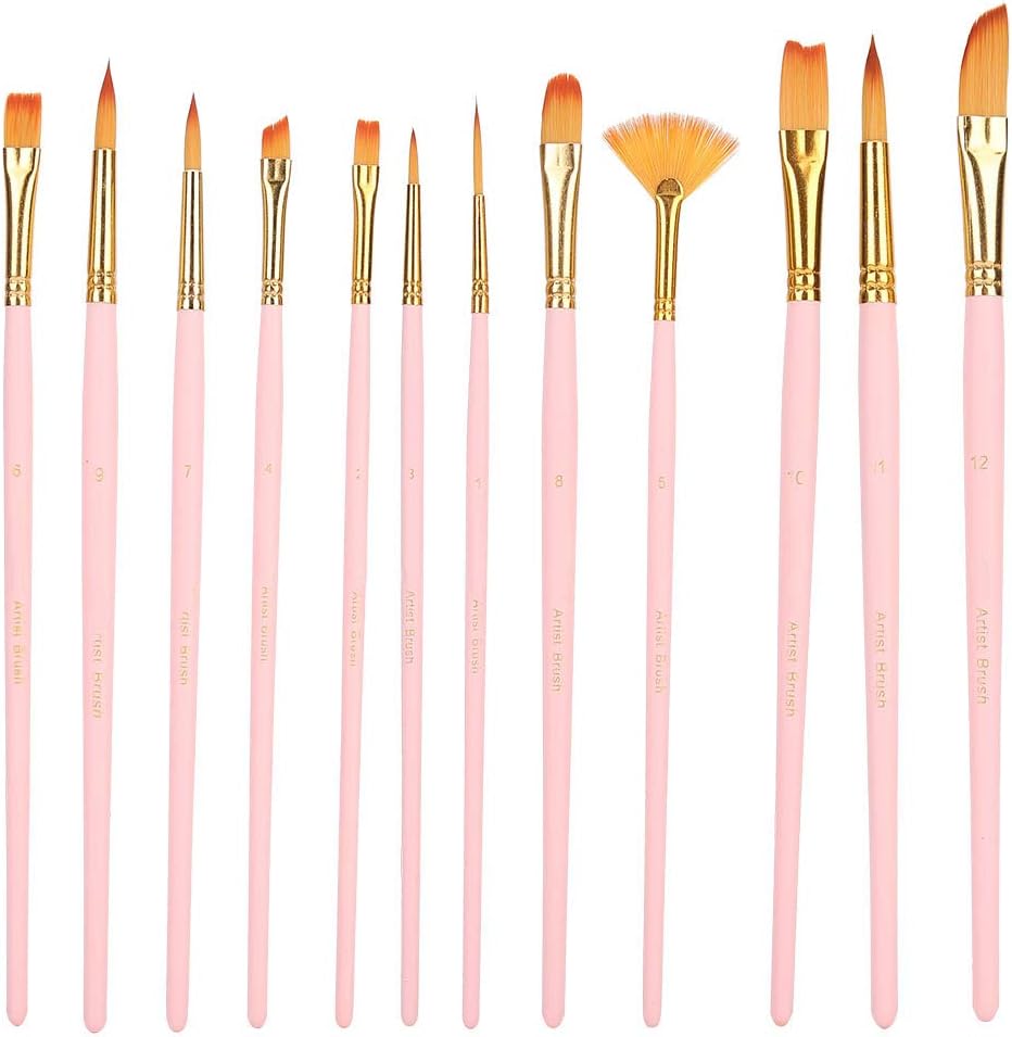 Watercolor Brushes 12 Count Watercolor Brushes Painting Tools Art Supplies Craft Collection Crafts Craft Collection Craft Supplies (12 matte blue rods)(12 matte powder sticks)