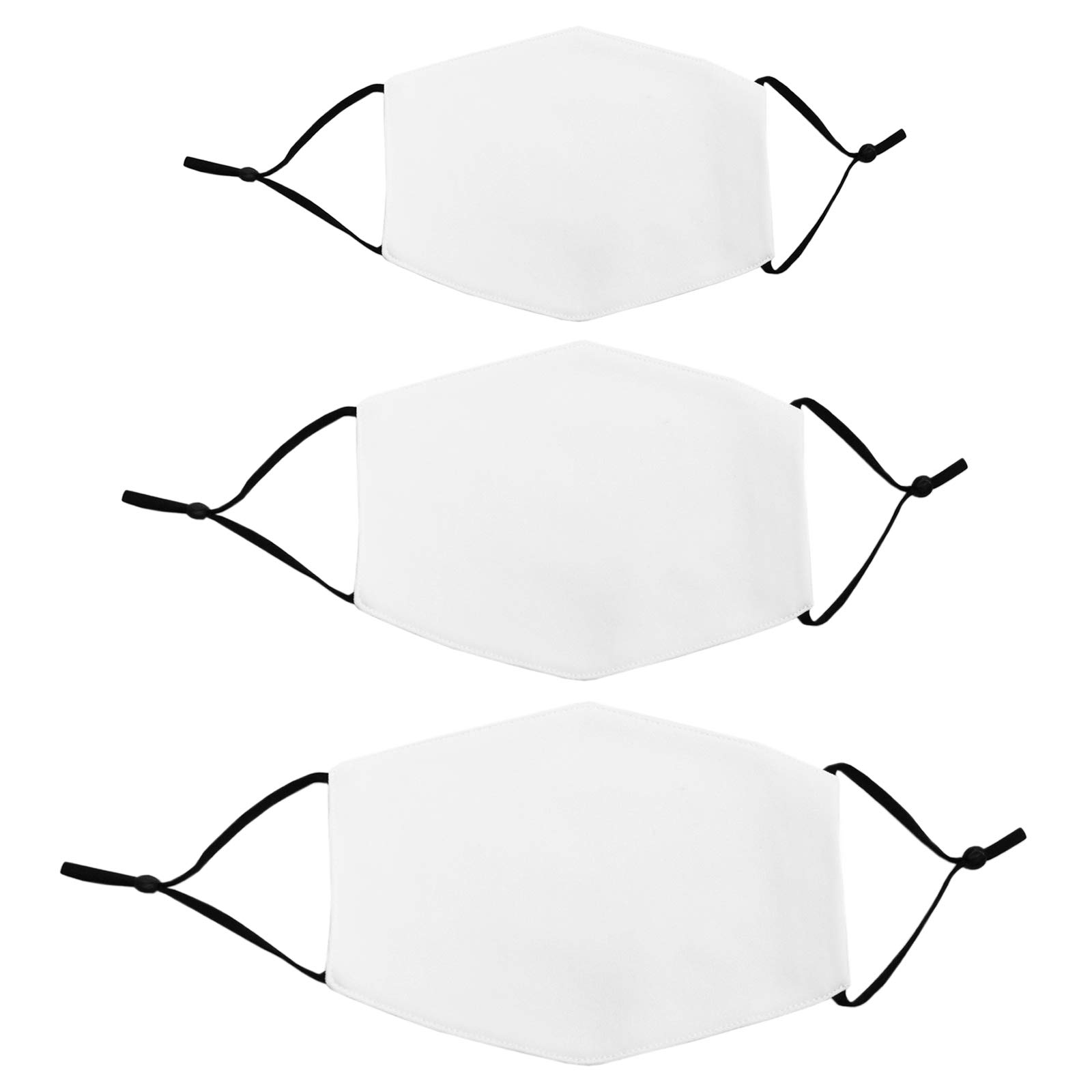 PixMax Masques faciaux en Tissue de Sublimation Vierges, Lot de 50 Masques réutilisables de Taille Mixte, Filtre à 5 Couches Adultes Transfert Thermique Personnalisation