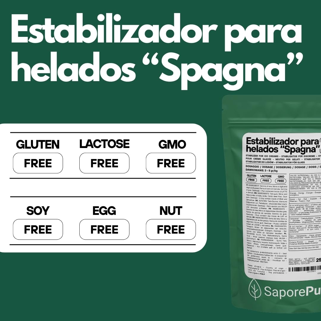 Saporepuro NEUTRO ESTABILIZANTE para helados y sorbetes (S) con emulsionante - 250 GR