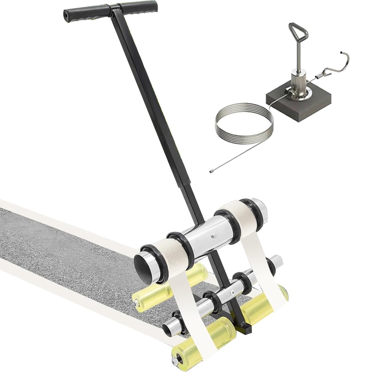 Máquina de marcado manual de cinta de empuje, máquina de pegar cinta de empuje manual, aplicador manual de cinta de suelo, máquinas de rayas de línea de campo de juego para entrada, asfalto o