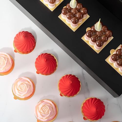 Miniatura 3 de Restaurantware Mini tableros para tartas de 3 pulgadas, 200 tableros redondos para tartas de una sola porción, pestaña integrada para exhibiciones