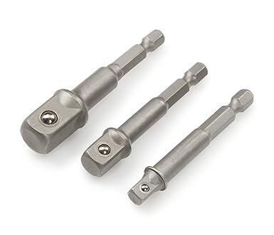 ISC 3Pcs Hex Driver Drill Socket Extension Bit Adapter Set (1/4