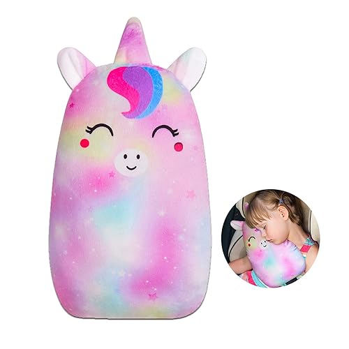 FIODAY Fundas de cinturón de seguridad de automóvil para niños, almohada de cinturón de seguridad de unicornio, cojín suave para cinturón de