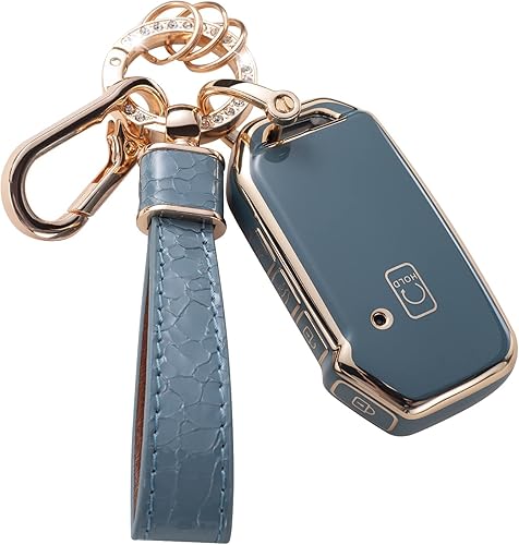 Muzizyq Funda para llavero Kia funda compatible con Kia Cerato Ceed Forte NIRO Sorento Seltos Sportage Soul Telluride Remote Smart Key Protector azul