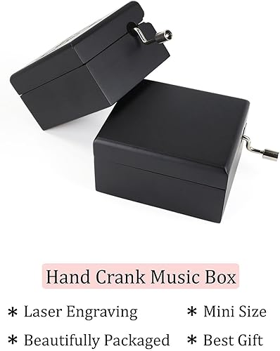 Miniatura 5 de ROSIKING Caja de música de madera negra, cajas musicales clásicas, Navidad, cumpleaños, día de San Valentín, regalos para amante, niño, niña, amigo,