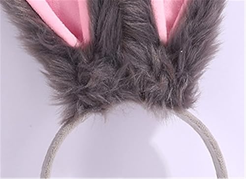 Miniatura 4 de JOYVIP Diadema de orejas de conejo de Pascua con orejas de conejo de peluche para fiesta de cosplay