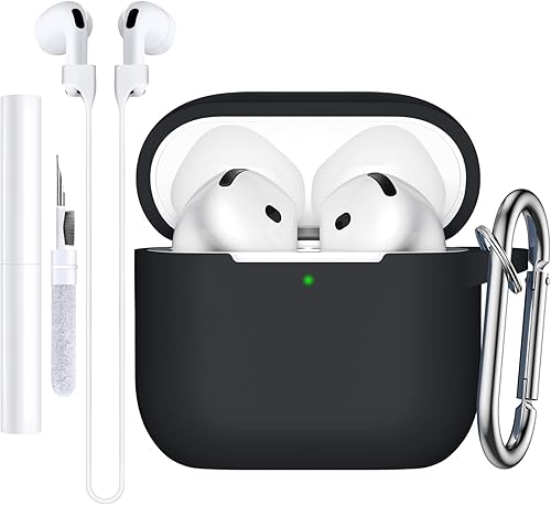 Charlam Compatible con AirPods 4, funda de silicona suave a prueba de golpes para Apple AirPods de 4ª generación, funda de protección contra caídas
