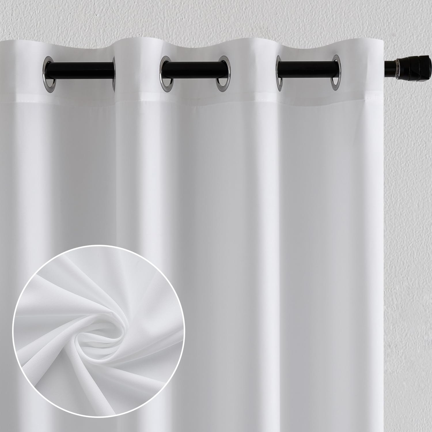 MIULEE Tende per interni Tende Trasparenti per Camera da Letto Finestra Moderne Tenda Salotto Soggiorno 2 Pannelli 140x160cm Bianco