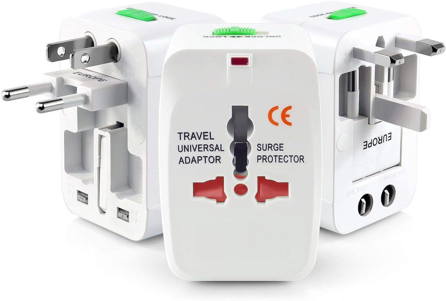 POWERMASTER Universal Çoklu Priz Çevirici Dönüştürücü Seyahat Adaptörü (150+ Ülke)