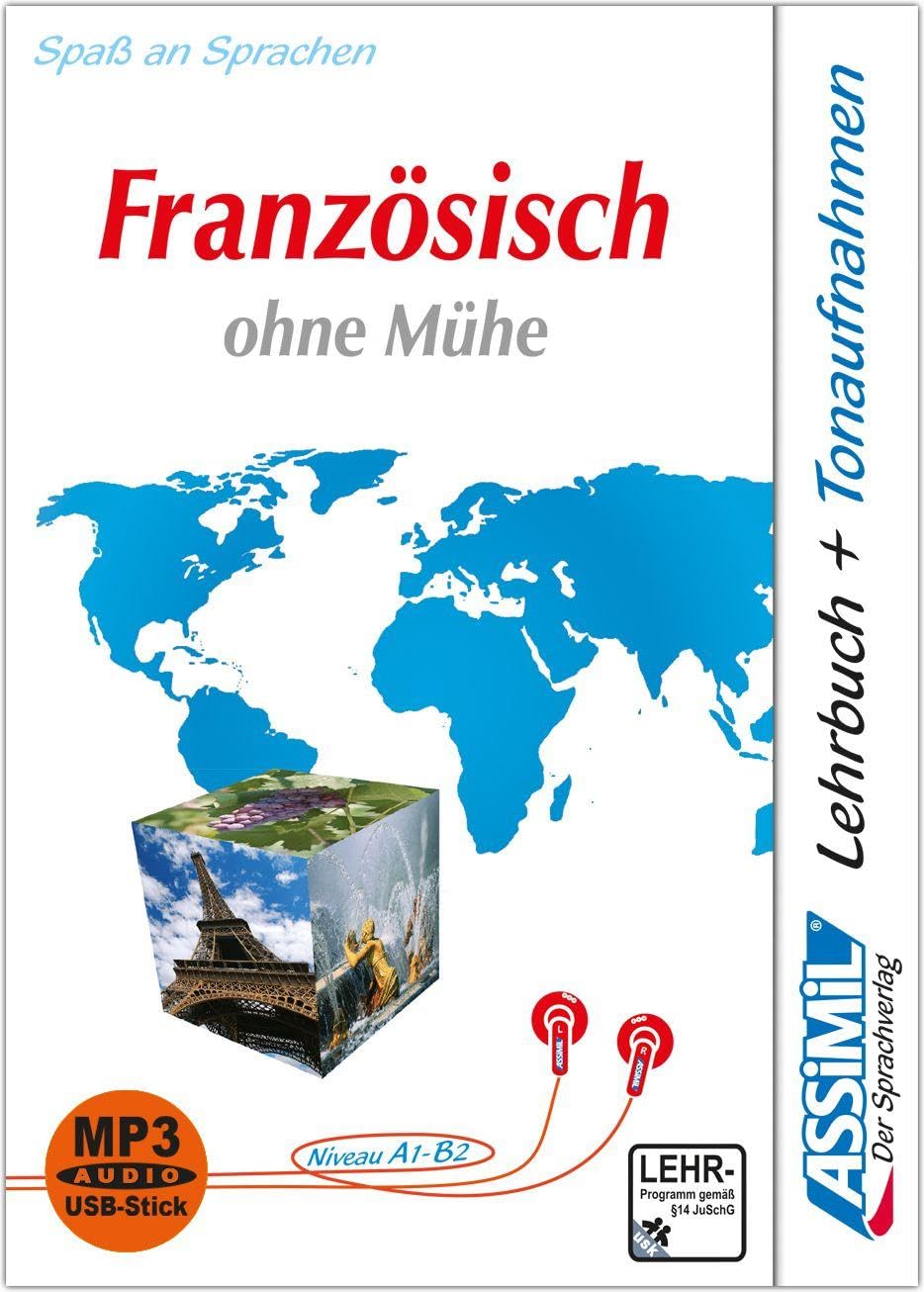 ASSiMiL Französisch ohne Mühe - MP3-Sprachkurs mit USB-Stick - Niveau A1-B2: Selbstlernkurs für Deutschsprechende, Lehrbuch + MP3-Audiodateien auf USB-Stick