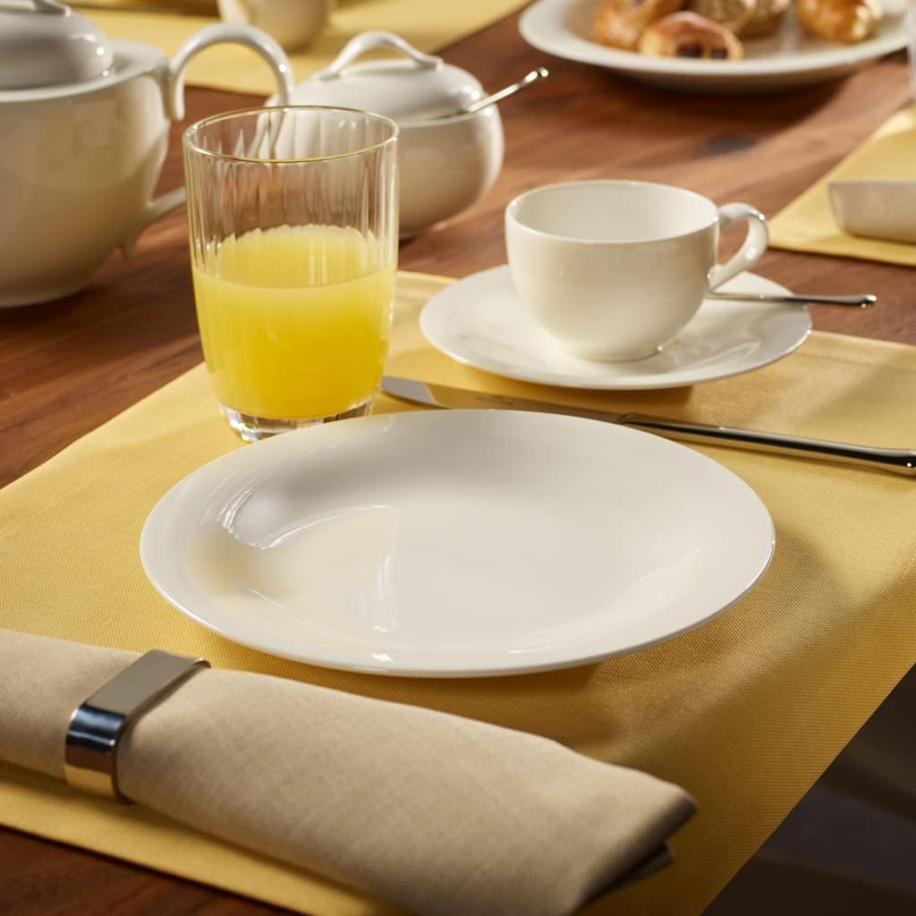 Villeroy & Boch New Cottage Basic Salad Plate, 8.25 in, Premium Porcelain, White | White porcelain breakfast plate, timeless curved design, made in Germany, dishwasher and microwave safe, great for breakfast