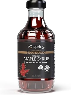 Solspring Biodynamic Organic Maple Syrup Grade A Dark 16oz - USDA Organic, Regenerative, Non-GMO, Dr. Mercola