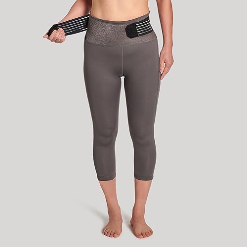 Miniatura 2 de Tommie Copper Leggings capri de compresión ajustables con soporte de espalda baja con 2 bolsillos, capris transpirables de 19 pulgadas