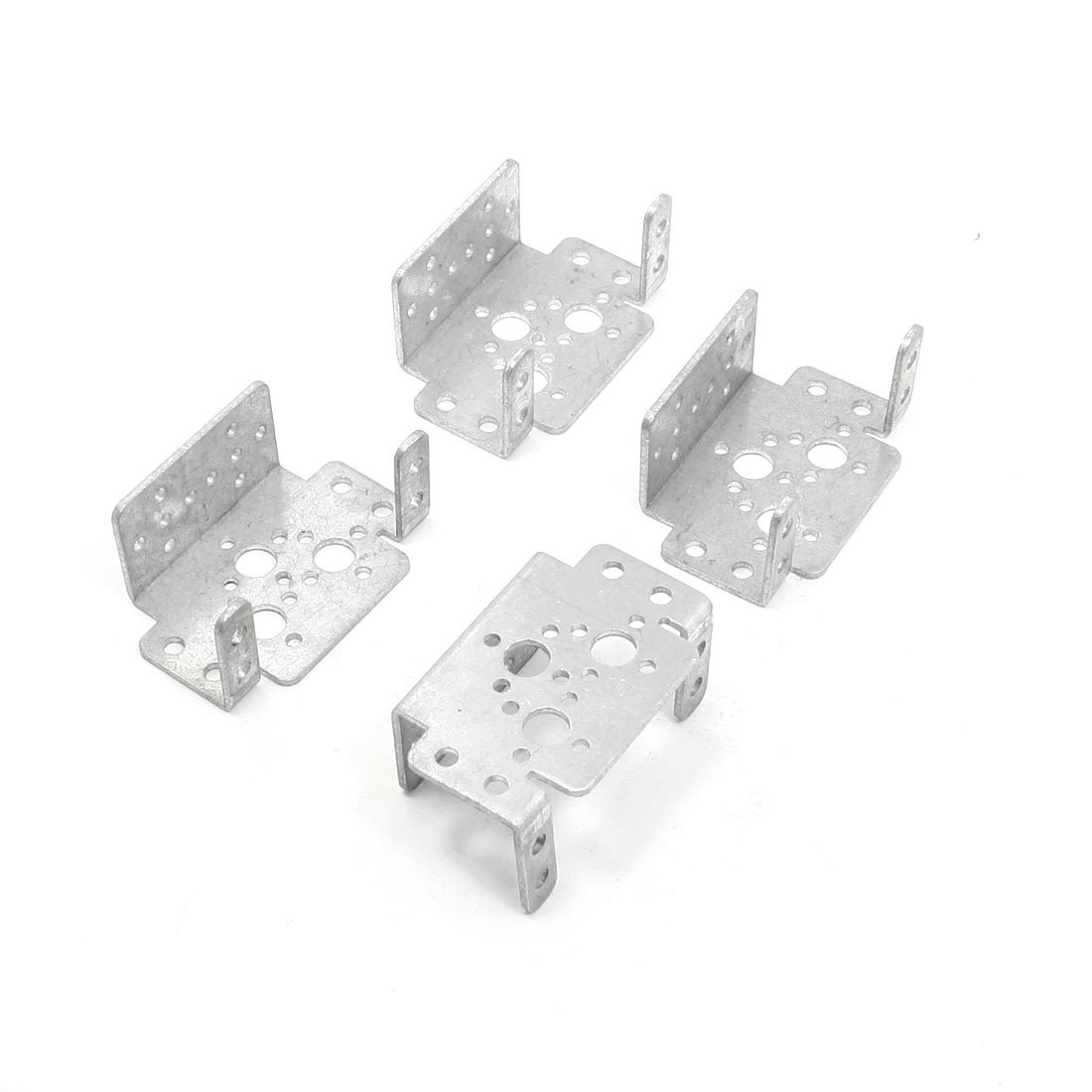 Aexit 4 Pcs Electrical equipment Silver Tone U Shape Multi Holes Bracket for Robot Electric Models